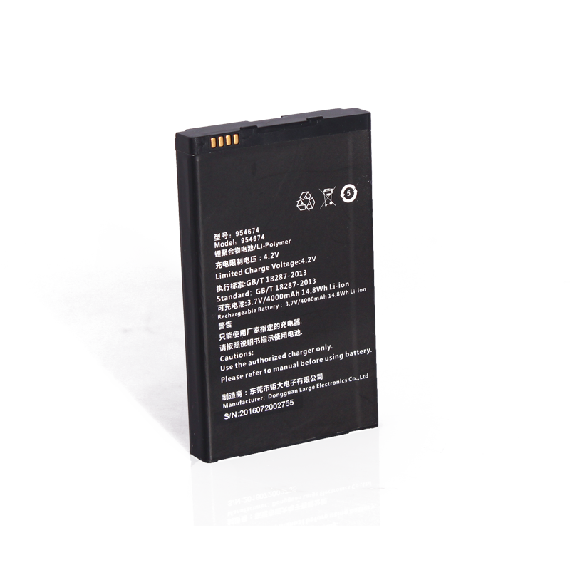 3.7V 4000mAh寬溫聚合物鋰電池，記錄儀備用鋰電池